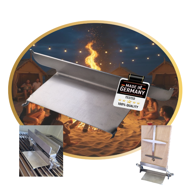 KEVANO Grillrost-Halter für Flammlachsbretter – Edelstahl-für universelle Nutzung auf jedem Grillrost – werkzeuglos & stabil inkl. 30 Tage Geld-Zurück Garantie